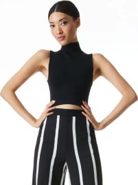 Alice Olivia Darina Mock Neck Fitted Crop Tank at Alice + Olivia